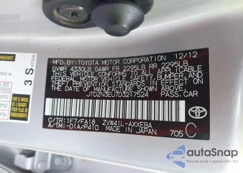 2013 Toyota Prius V Three from USA, damaged, VIN JTDZN3EU7D3217524